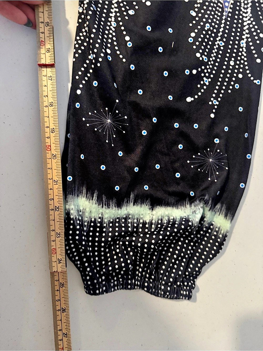 QIANXIZAN Printed Harem Pants Black Size Medium boho - Picture 7 of 7